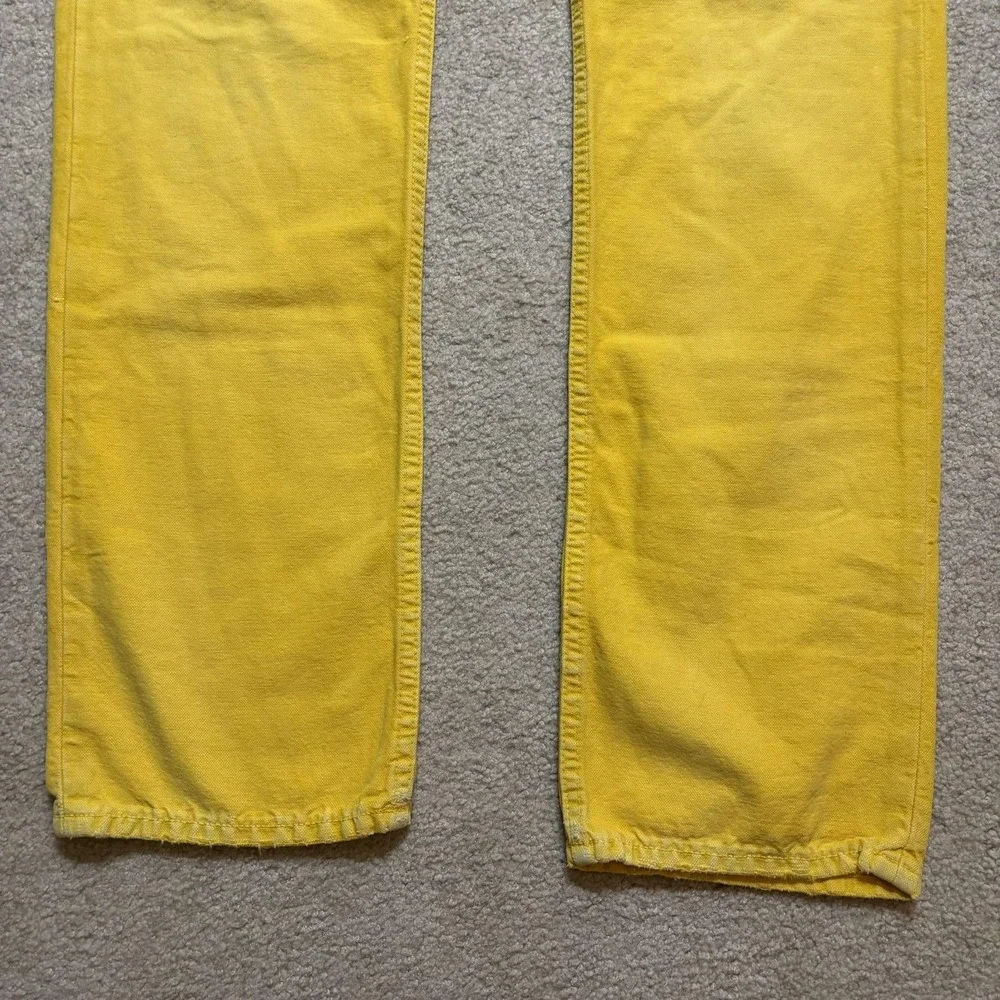 Vtg Polo Ralph Lauren Jeans Mens 36x32 Sunfish Yellow Slim Straight Denim Pants